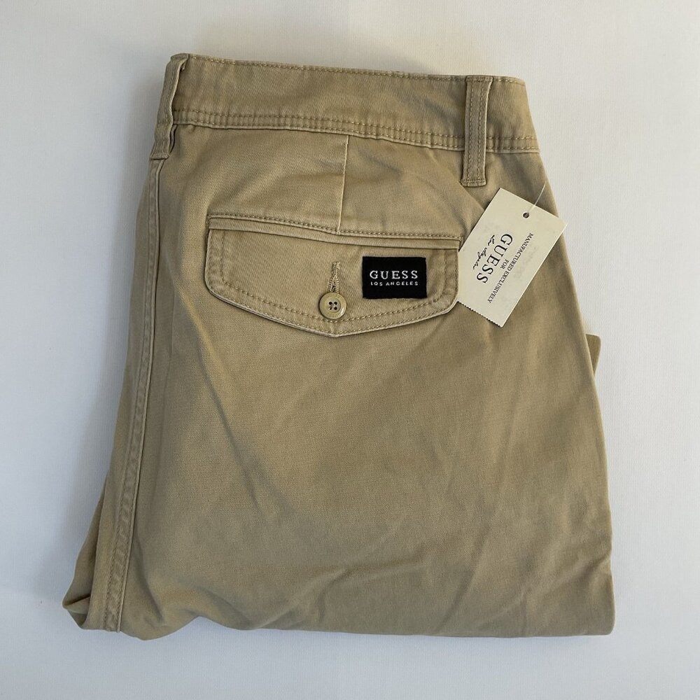 Guess Men’s Jogger Khaki Pants Slim Stretch Comfort Size M
